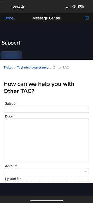 The compose message option on the iPhone. 